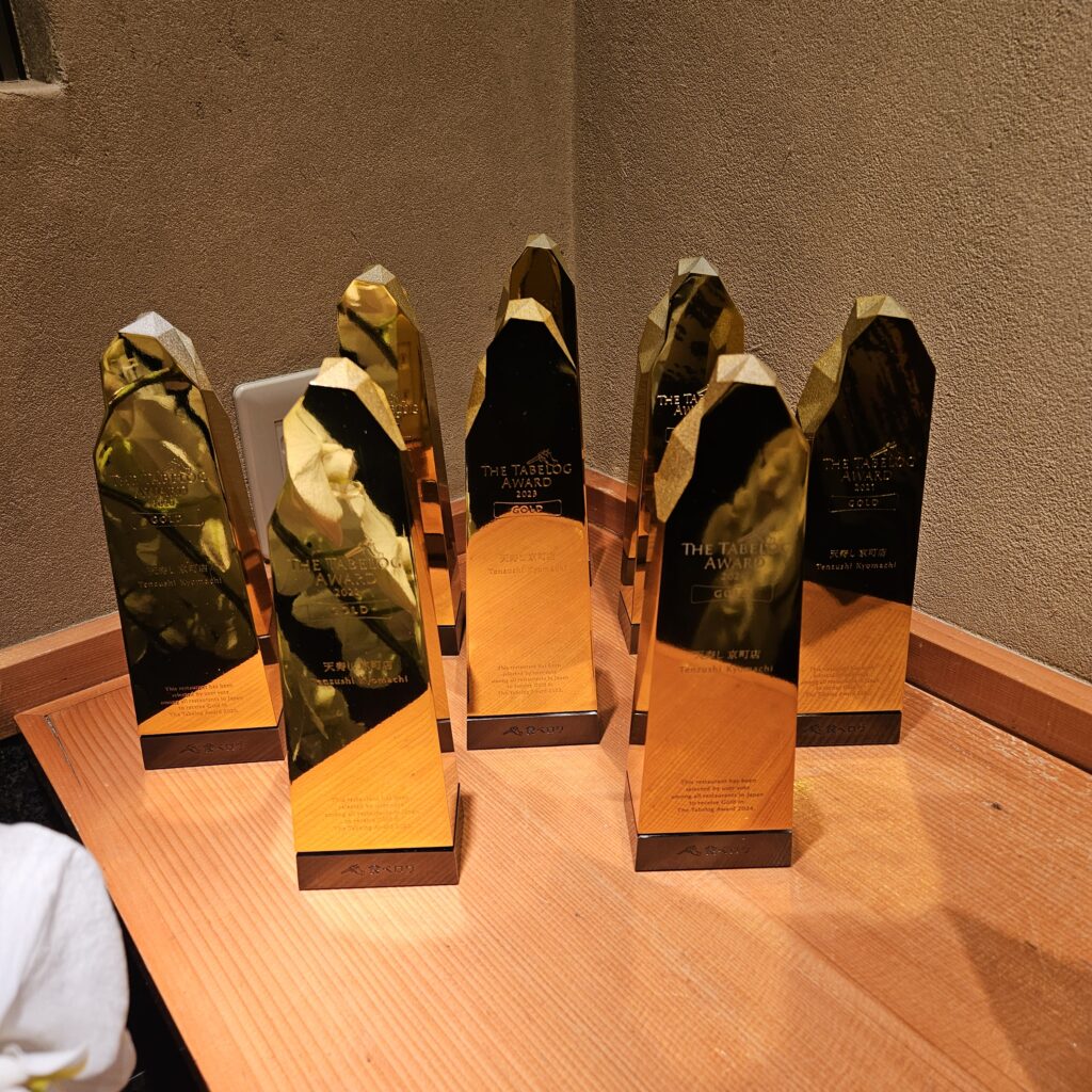 Tenzushi Kyomachi Tabelog Gold Awards