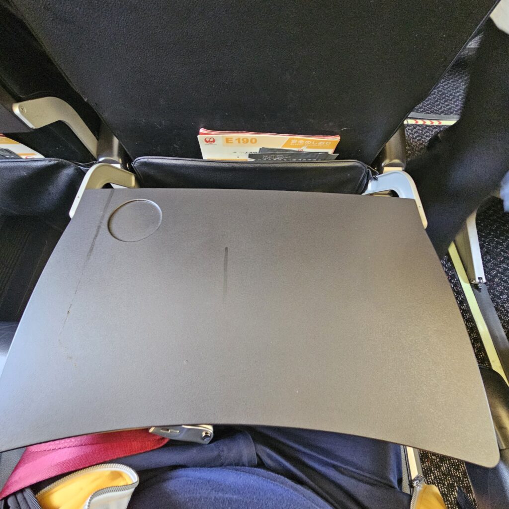 JAL Embraer E190 Economy Class Tray Table