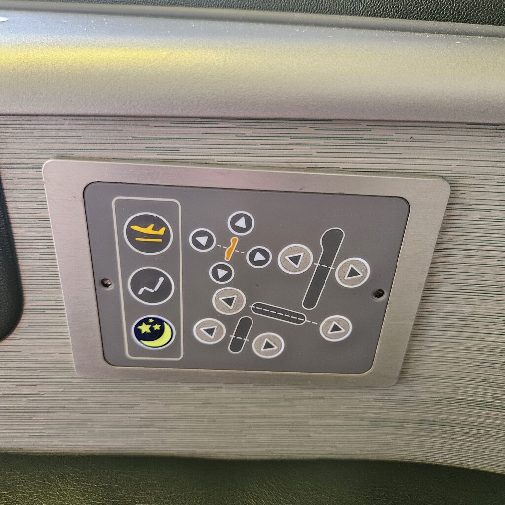 EVA Air Boeing 777 Royal Laurel Seat Controls