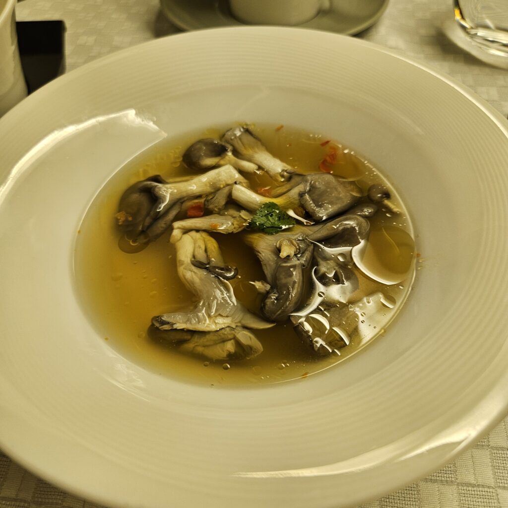 EVA Air Boeing 777 Royal Laurel Mushroom Soup