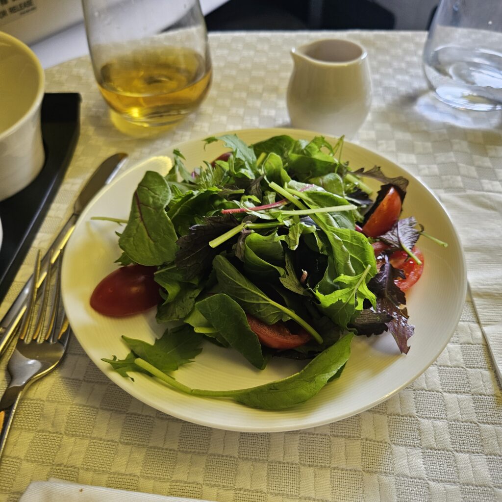 EVA Air Boeing 777 Royal Laurel TPE-SFO Salad