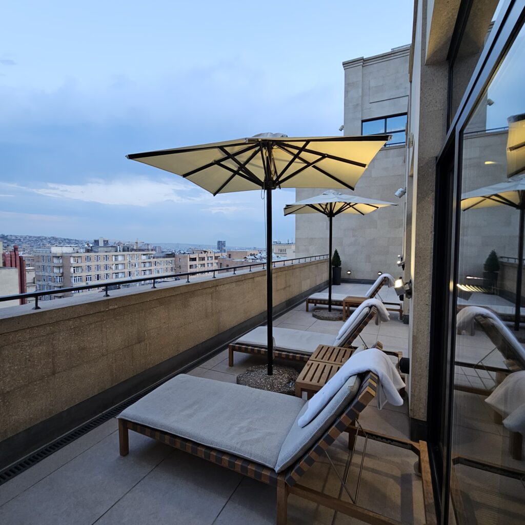 The Alexander Yerevan Outside Pool Loungers