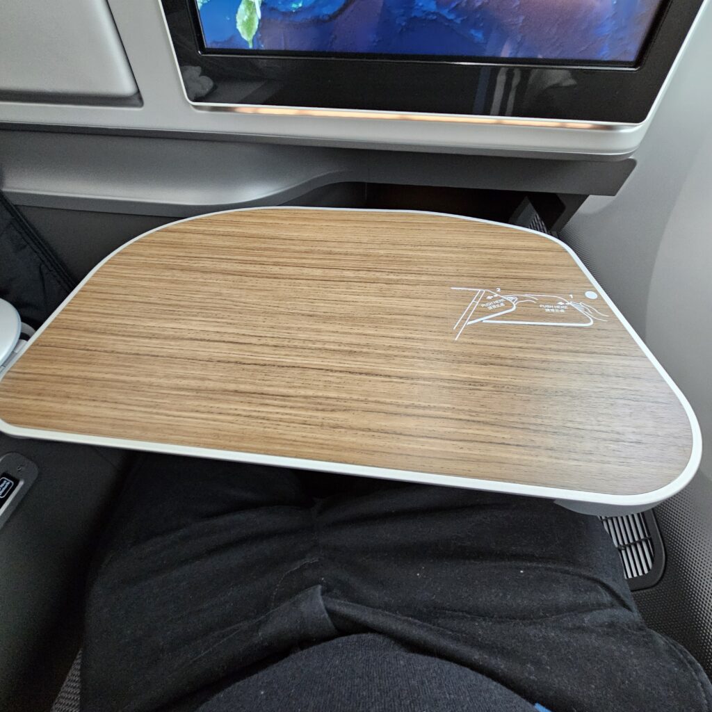 EVA Air Boeing 787-10 Business Class Seat Tray Table