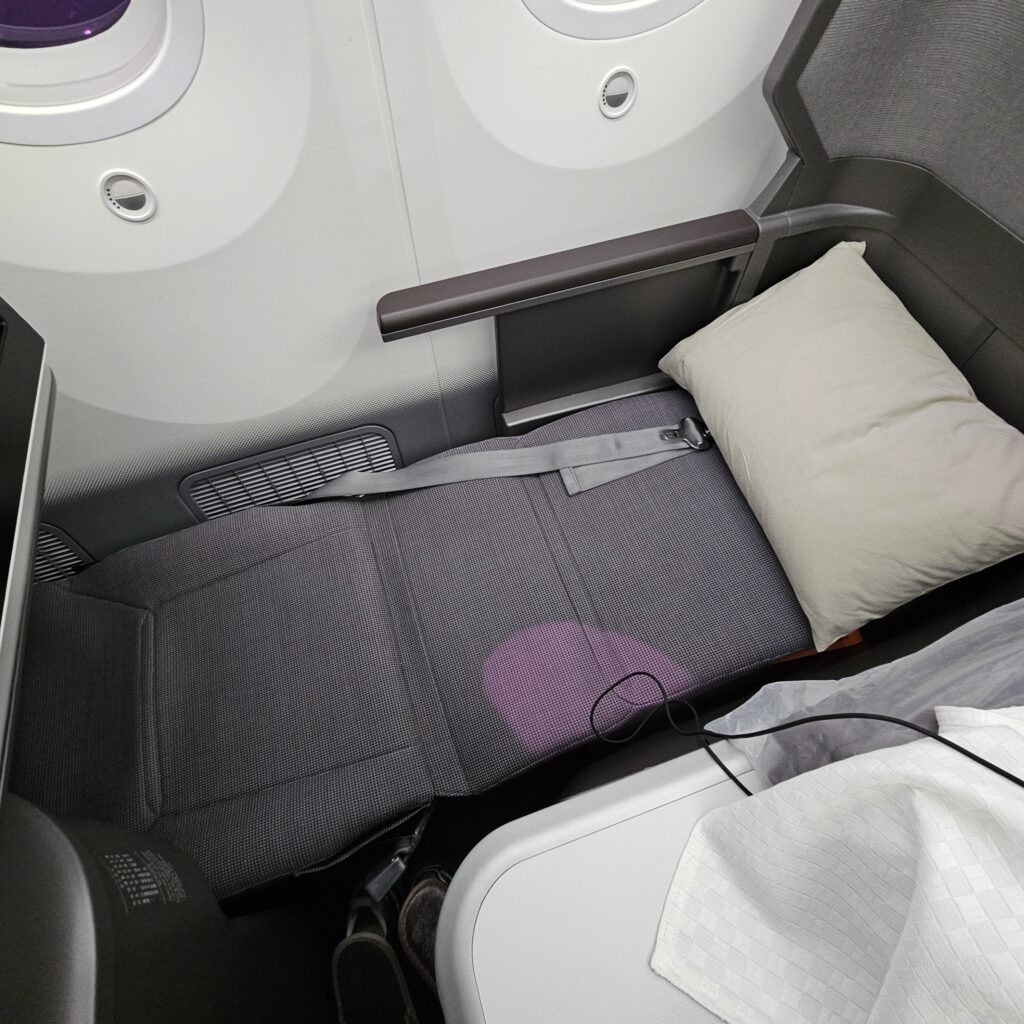EVA Air Boeing 787-10 Business Class Seat Lie-Flat Mode