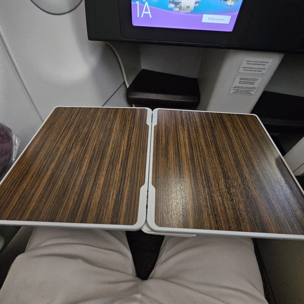 Qatar Airways Airbus A320 Lie Flat Seat Tray Table