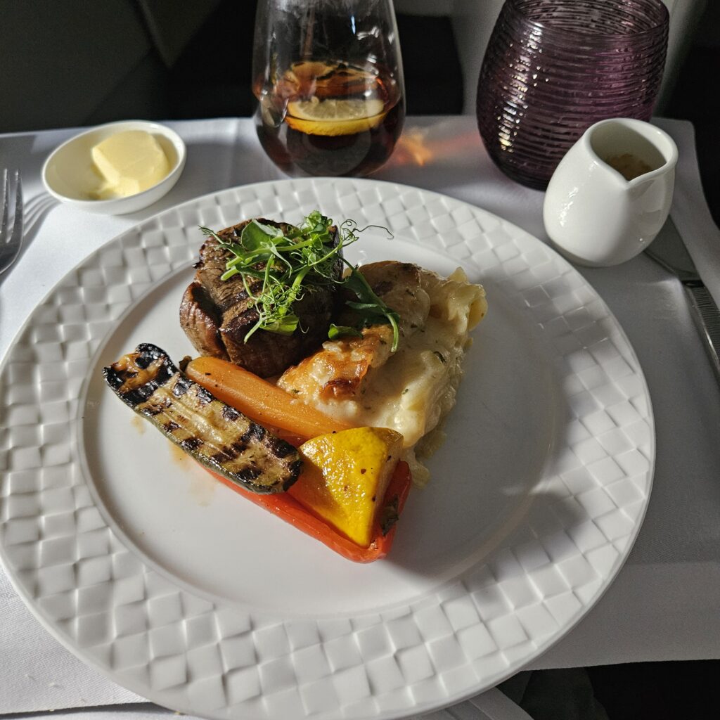 Qatar Airways Business Class Grilled Black Angus Beef Fillet