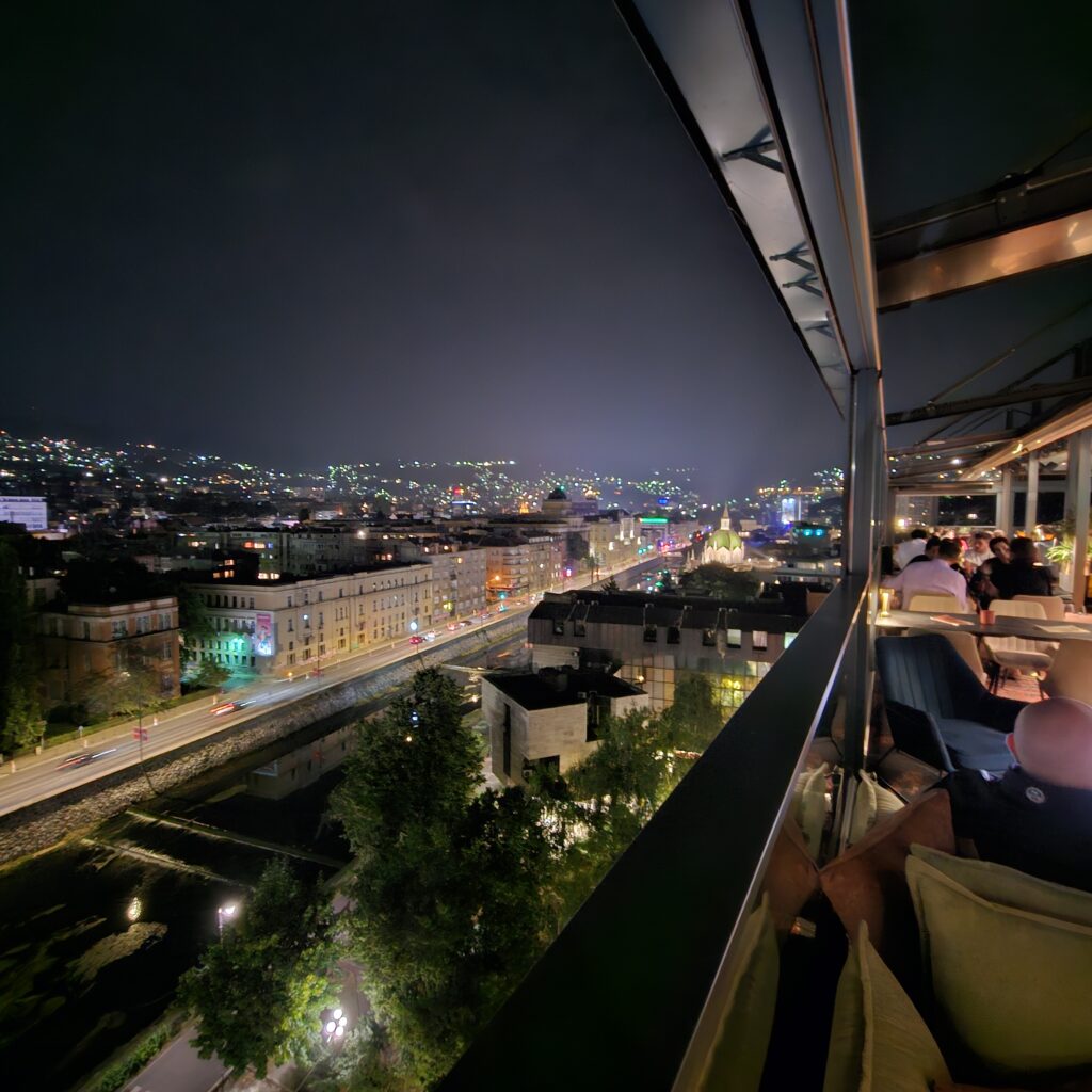 Courtyard by Marriott Sarajevo S One Sky Lounge Bar Night View