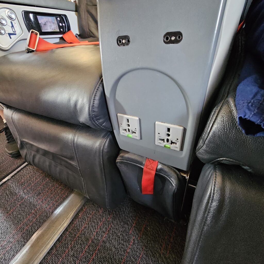 Turkish Airlines Airbus A320 Business Class Seat Power Outlets