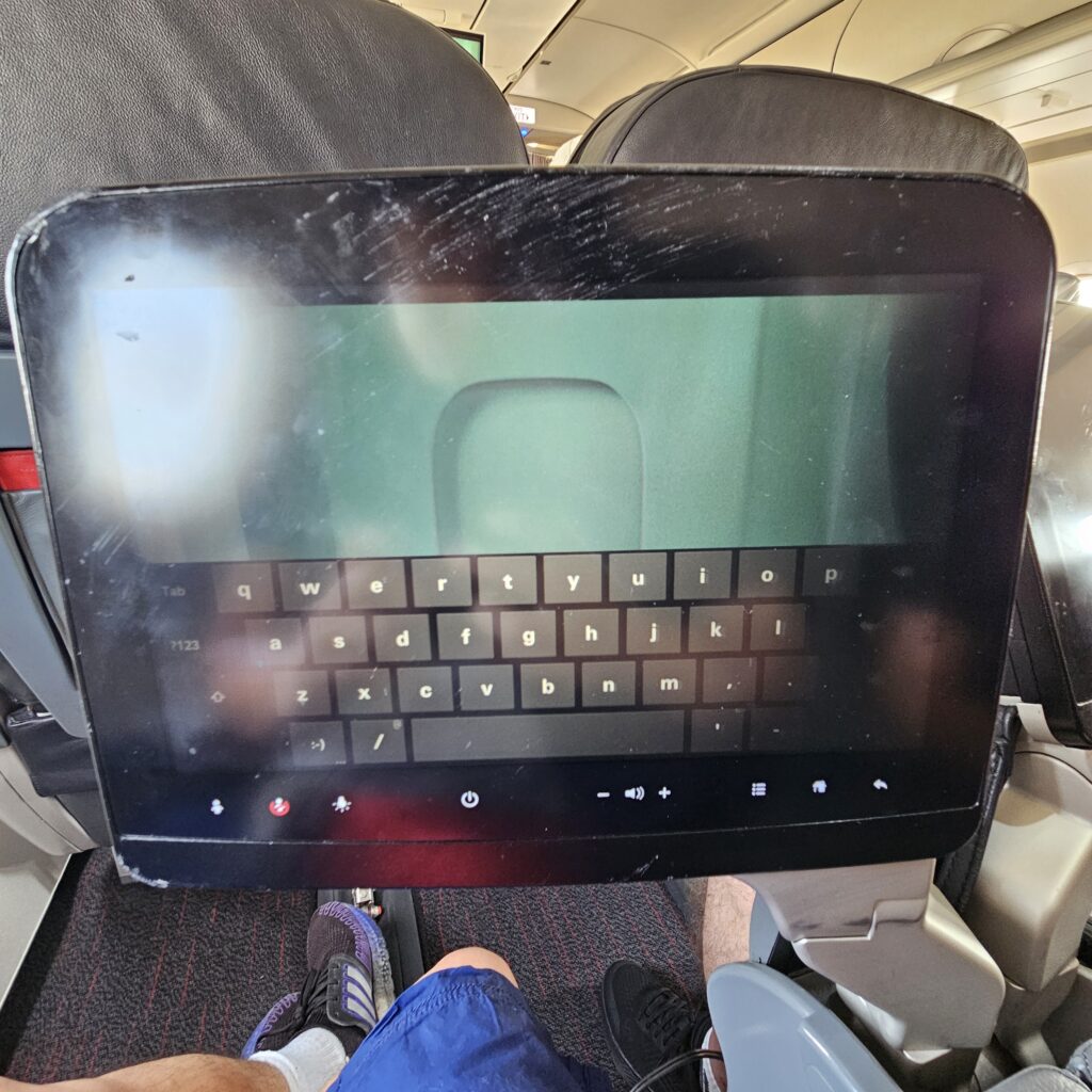 Turkish Airlines Airbus A320 Business Class Entertainment Screen