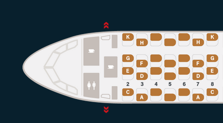 Starlux Airbus A330neo Business Class Seat Map