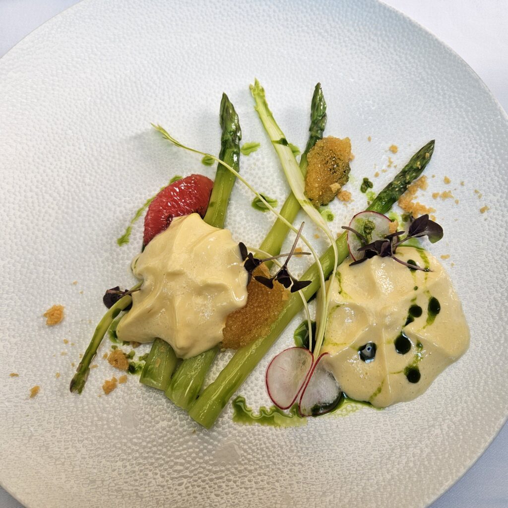 Hotel Telegraaf, Autograph Collection Restaurant Tchaikovsky Dinner Signature Menu Asparagus