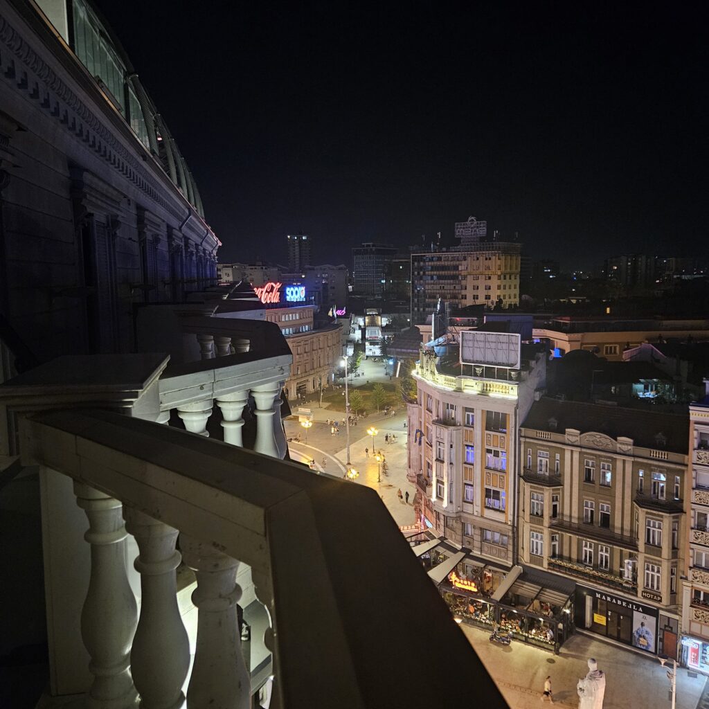 Skopje Marriott Executive Suite Balcony at Night