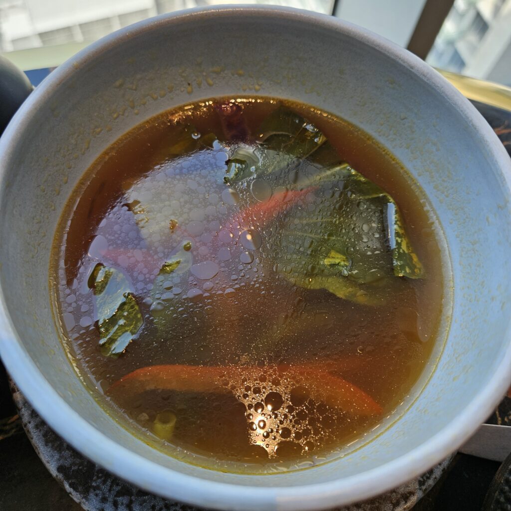 Waldorf Astoria DIFC Bull & Bear Vegetable Noodle Soup