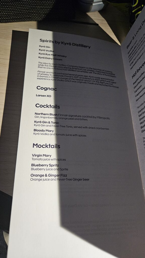 Review: Finnair Airbus A350-900 Business Class (DFW-HEL) 22 Finnair Business Class Drinks Menu