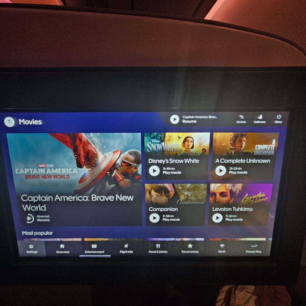 Review: Finnair Airbus A350-900 Business Class (DFW-HEL) 26 Finnair Movie Selections