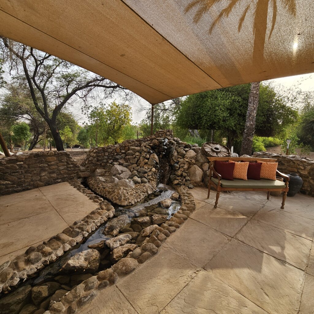 Al Maha Desert Resort Front of Property Waterfall