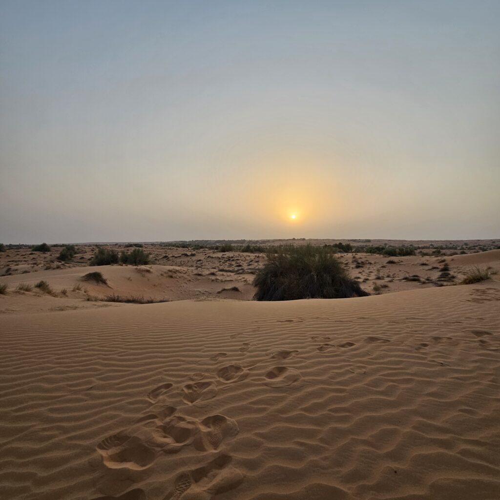 Al Maha Desert Resort Sundowner Sunset View