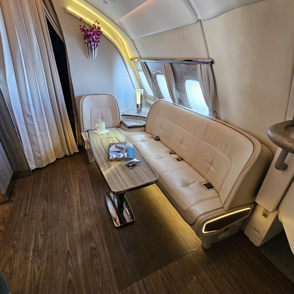 Review: Emirates Airbus A380-800 First Class (DXB-IAH) 43 Emirates Airbus A380-800 First Class Bar Area