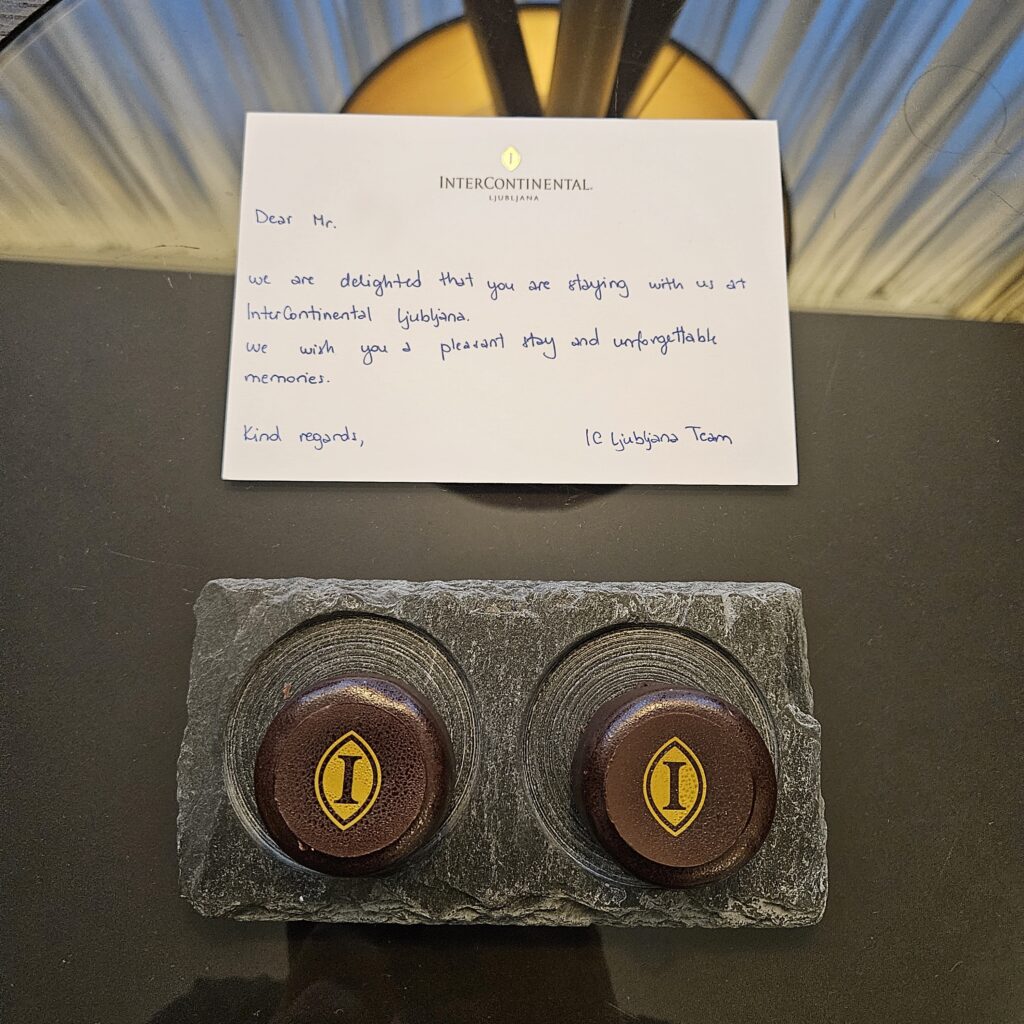 InterContinental Ljubljana Welcome Gift