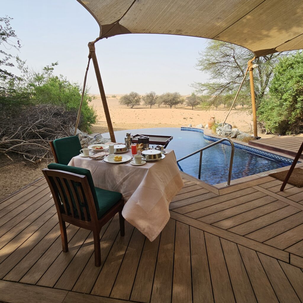 Al Maha Desert Resort In-Room Breakfast
